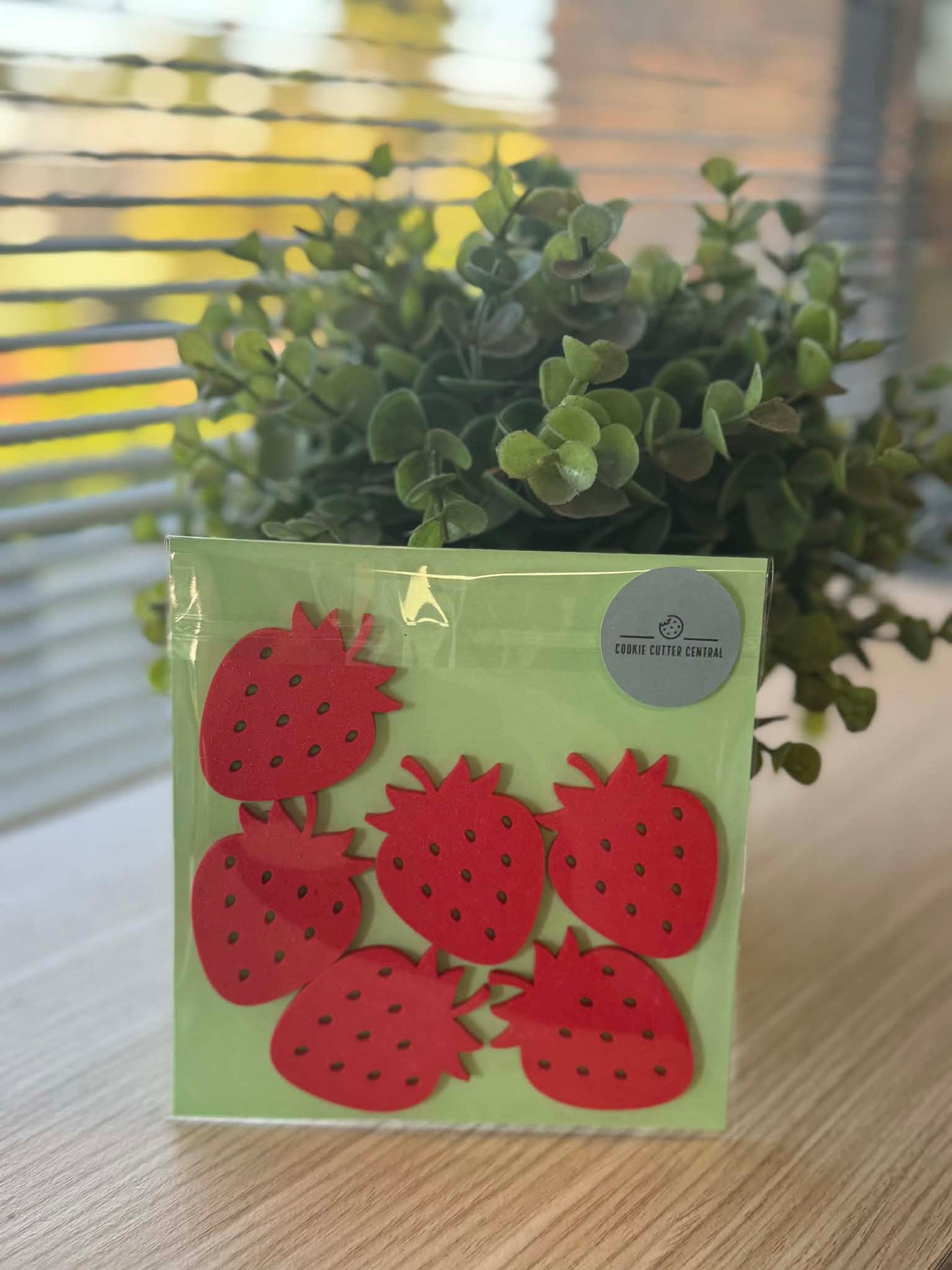 Strawberry Cupcake Toppers - 6 Pack - 5cm