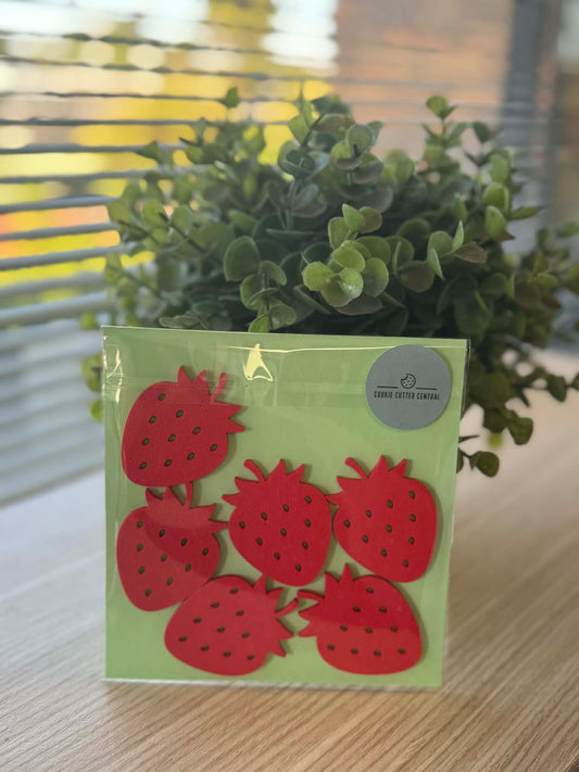 Strawberry Cupcake Toppers - 6 Pack - 5cm