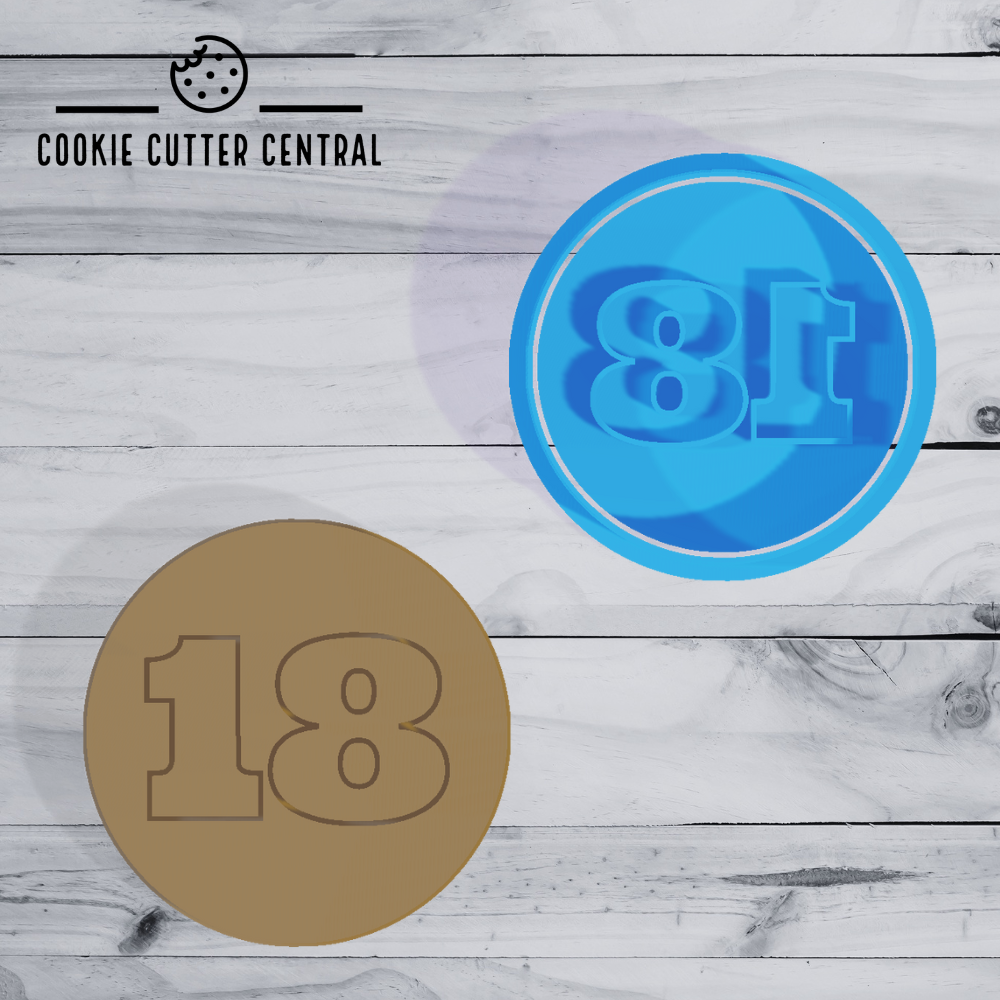 18 Cookie Cutter and Embosser - 6.5cm Round