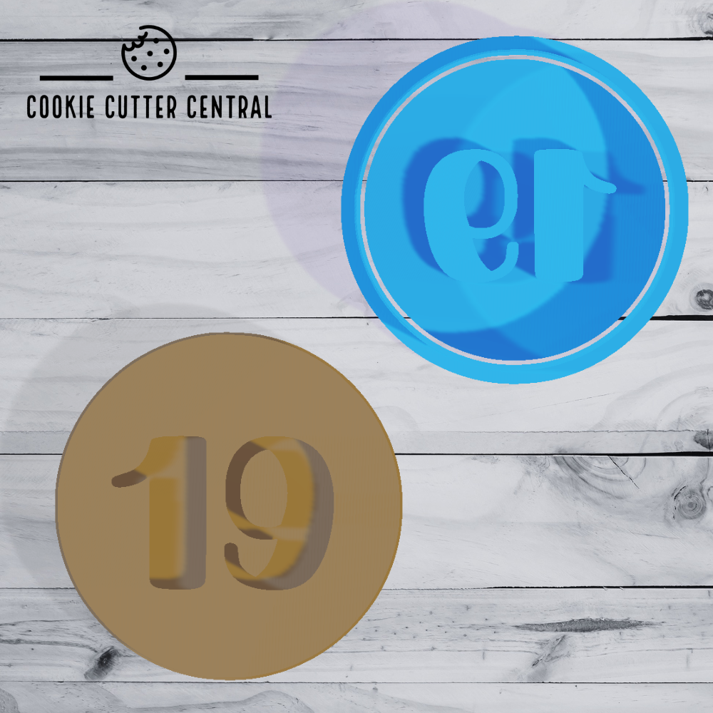 19 Cookie Cutter and Embosser - 6.5cm Round