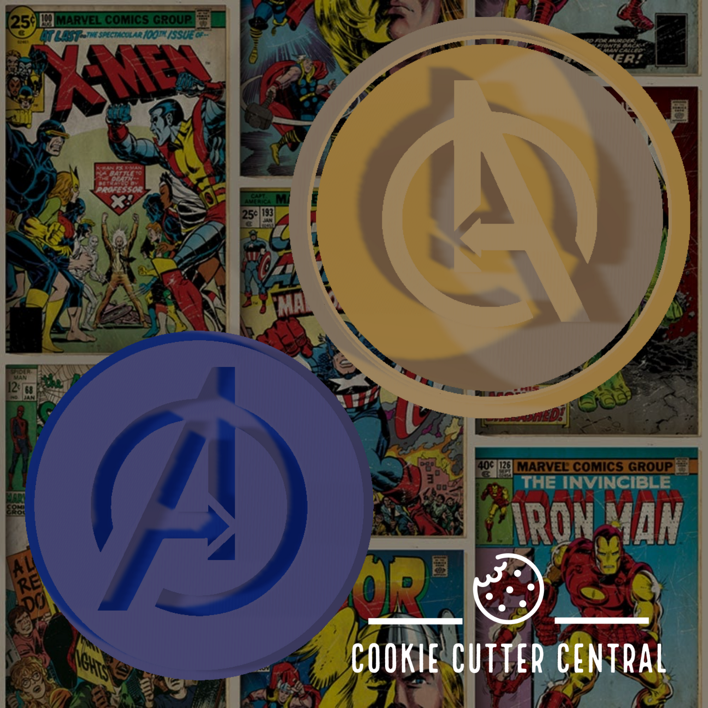 Avengers Logo Cookie Cutter and Embosser - 6.5cm Round