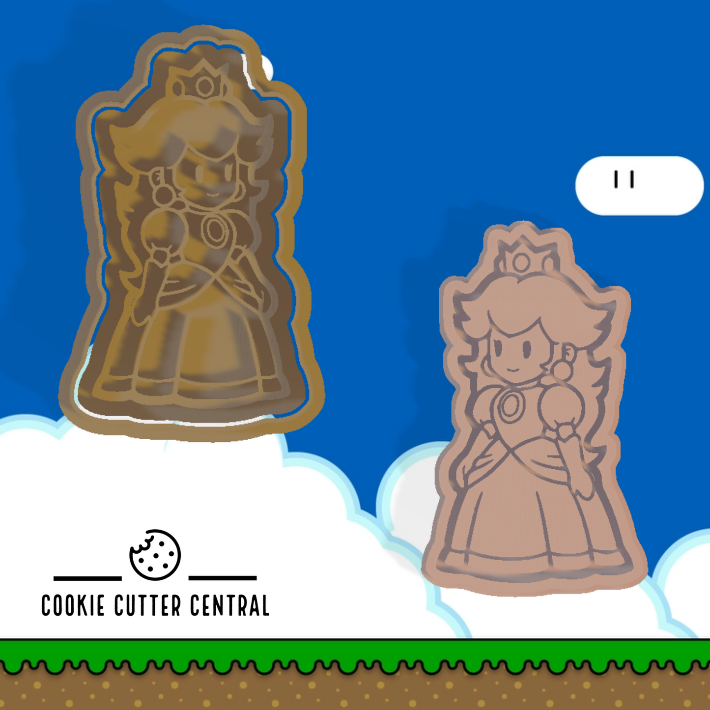 Princess Peach Cookie Cutter and Embosser - 9.8cm x 5.9cm