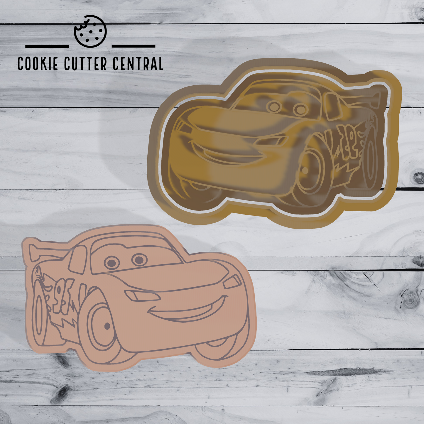 Lightning McQueen Cookie Cutter and Embosser - 8.1cm x 5.1cm