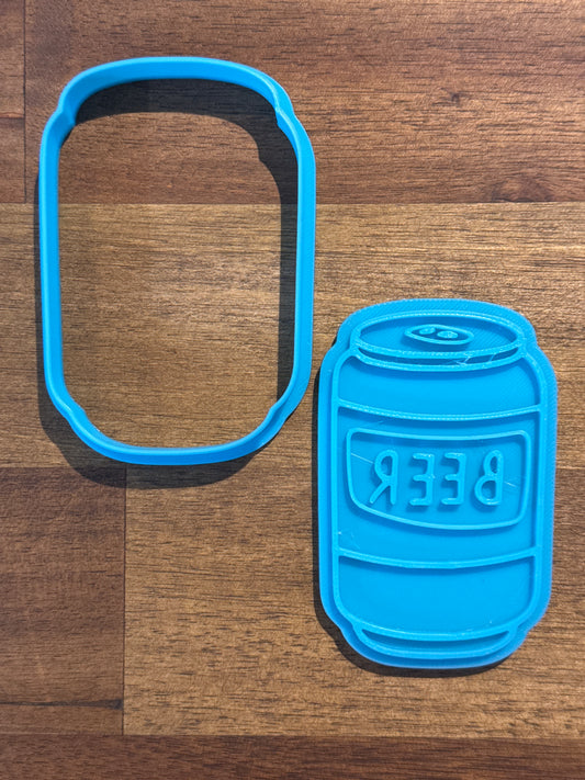 Beer Can Cookie Cutter and Embosser - 8.7cm x 5.6cm