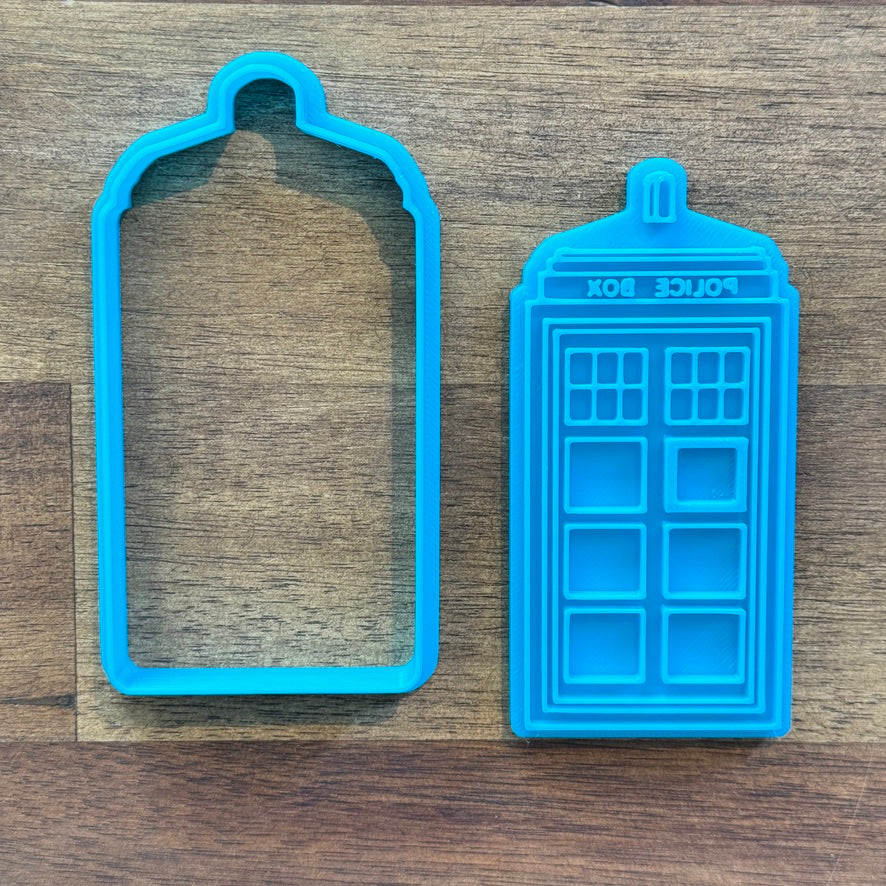 Dr Who Tardis Cookie Cutter and Embosser - 10cm x 4.9cm