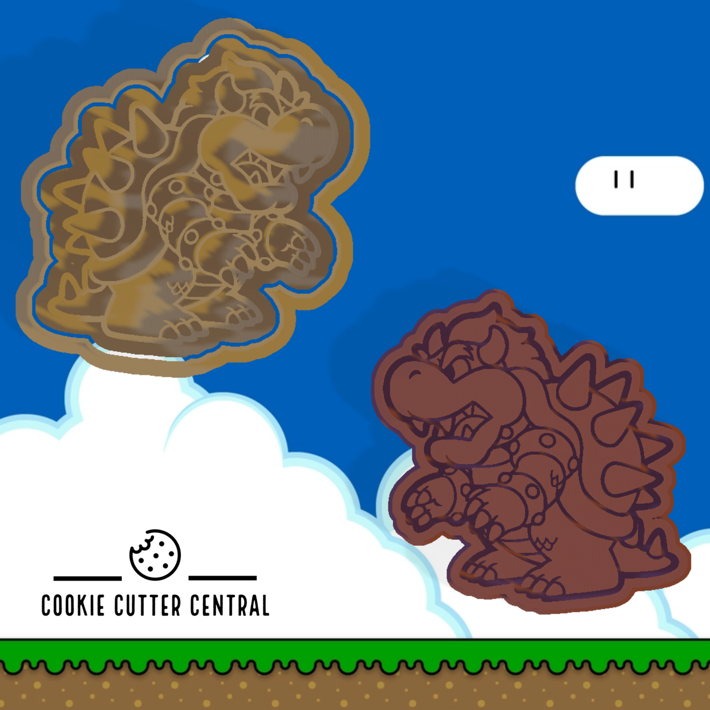 Bowser Cookie Cutter and Embosser - 8cm x 7.8cm