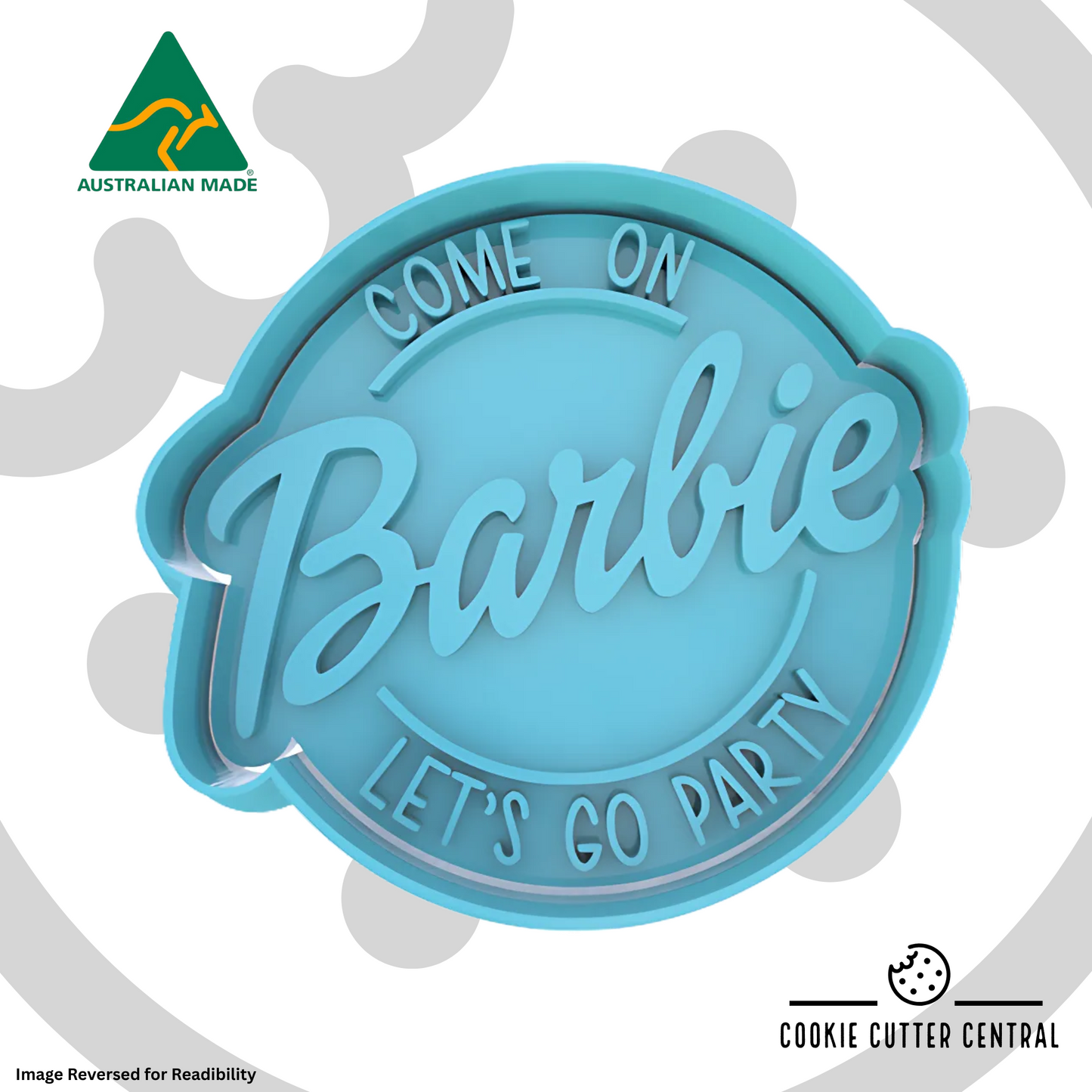 Come on Barbie Let's go party Cookie Cutter and Embosser 7.3cm x 8cm