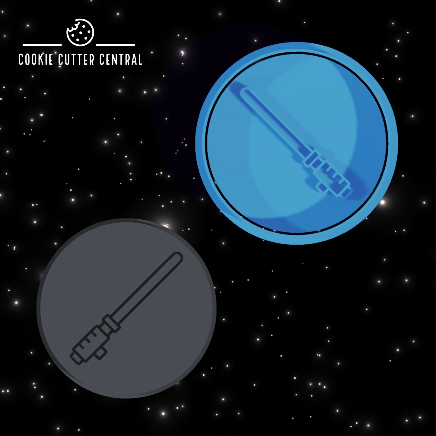 Star Wars Light Saber Cookie Cutter and Embosser - 7.5cm Round