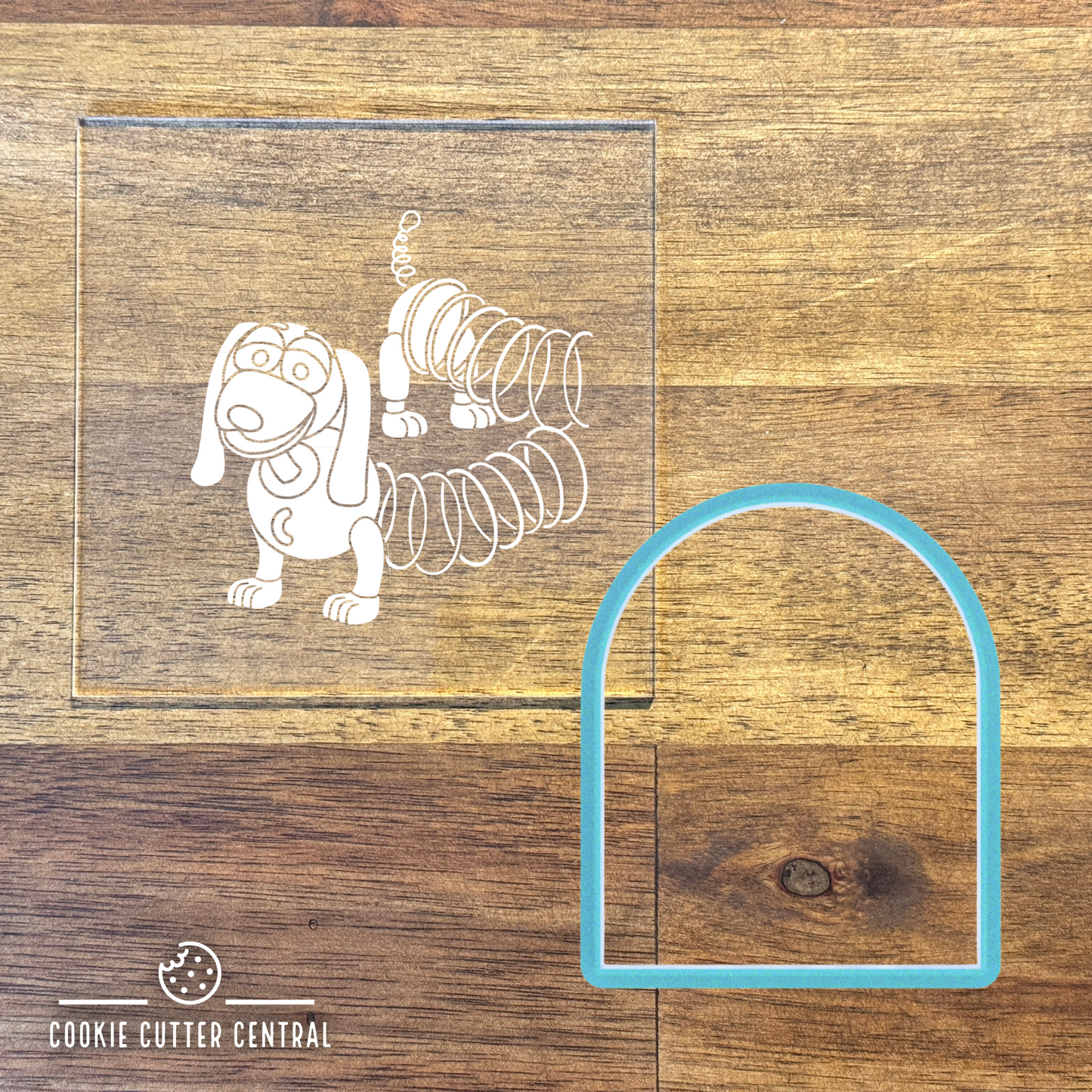 Toy Story - Slinky Dog Arch Shape Cookie Cutter and Acrylic Debosser - 7.8cm x 6.3cm