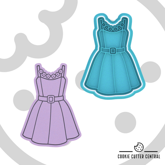Barbie Dress Cookie Cutter and Embosser - 9.6cm x 7cm