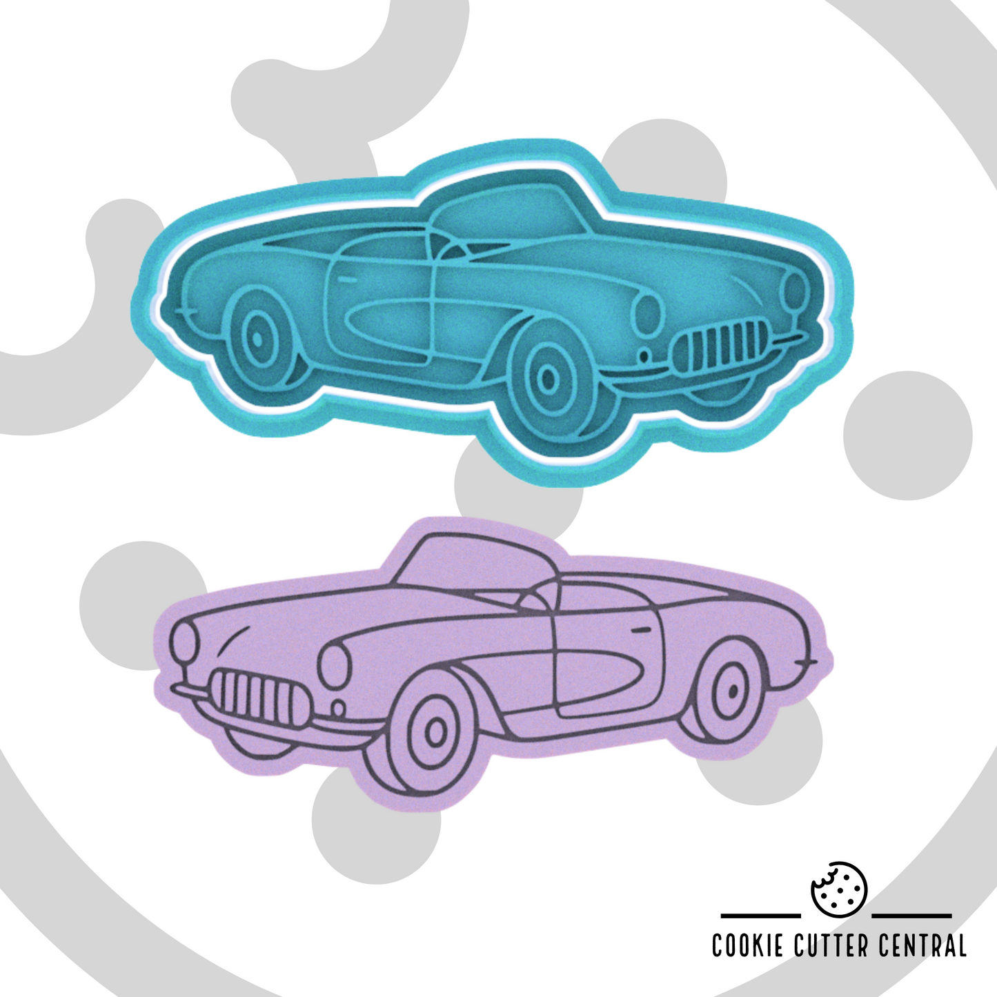 Barbie's Corvette Cookie Cutter and Embosser - 4.6cm x 10.6cm