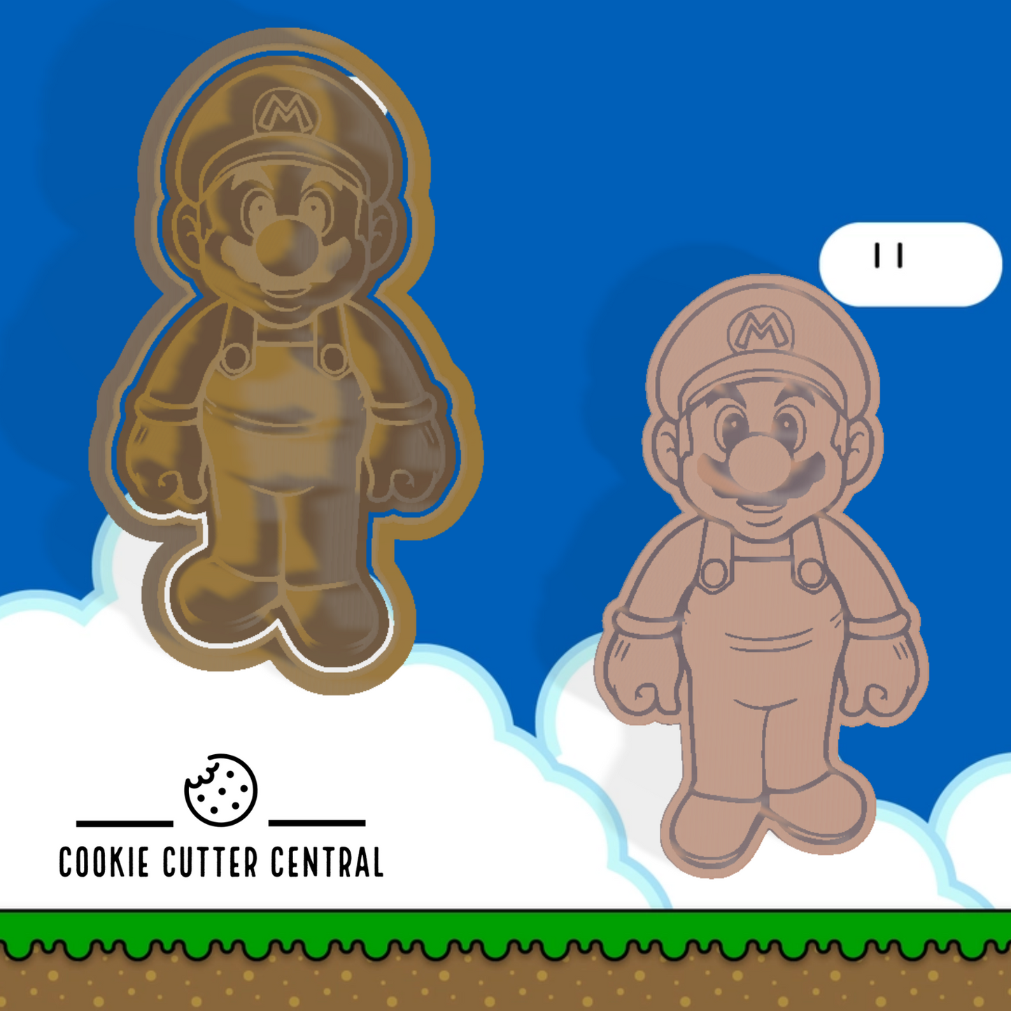 Mario Cookie Cutter and Embosser - 10.9cm x 6cm