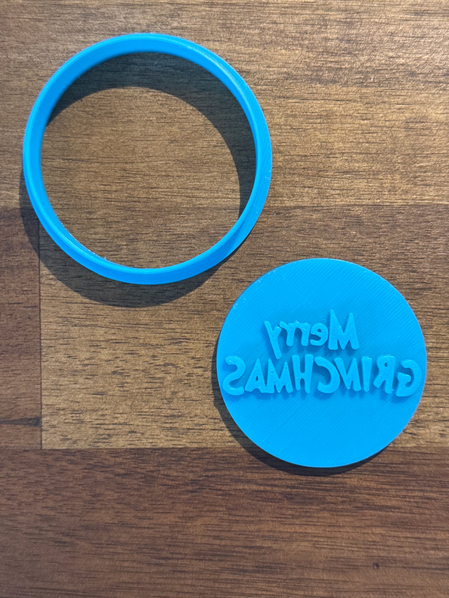 Merry Grinchmas Mini Cookie Cutter and Embosser - 5.5cm Round