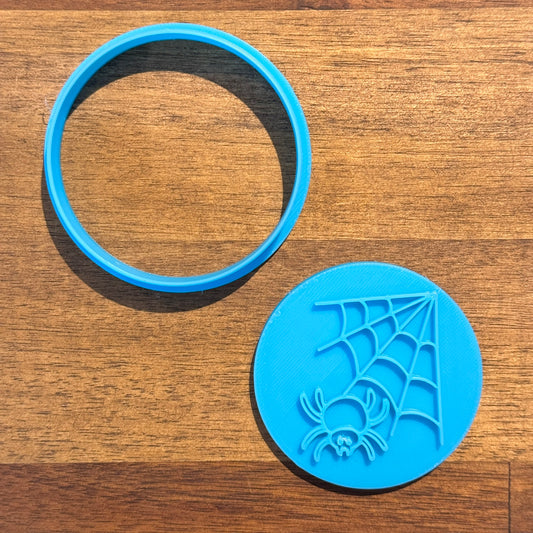 Halloween Spider Cookie Cutter and Embosser - 6.5cm Round