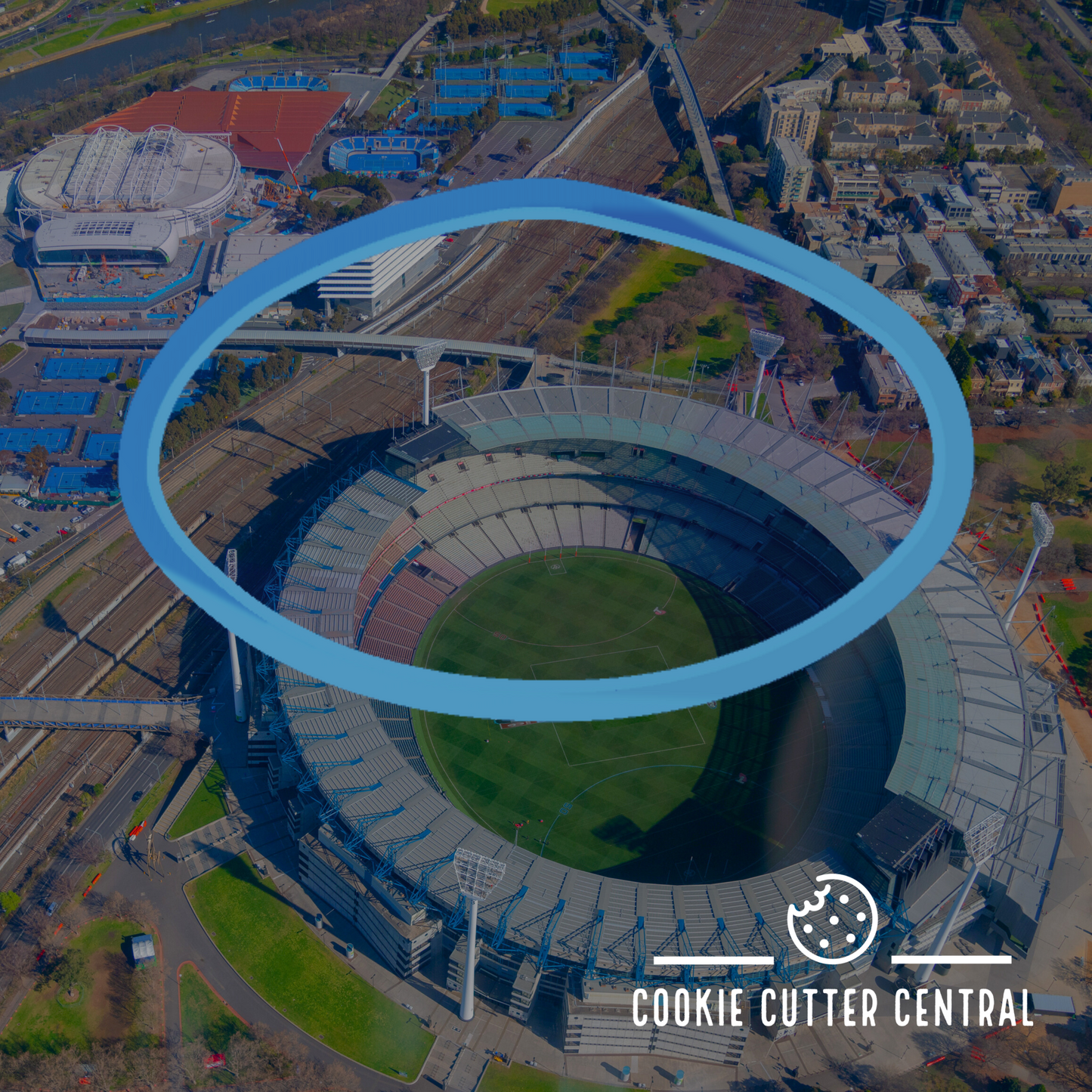 Australian Football Cookie Cutter - 4cm x 2.4cm