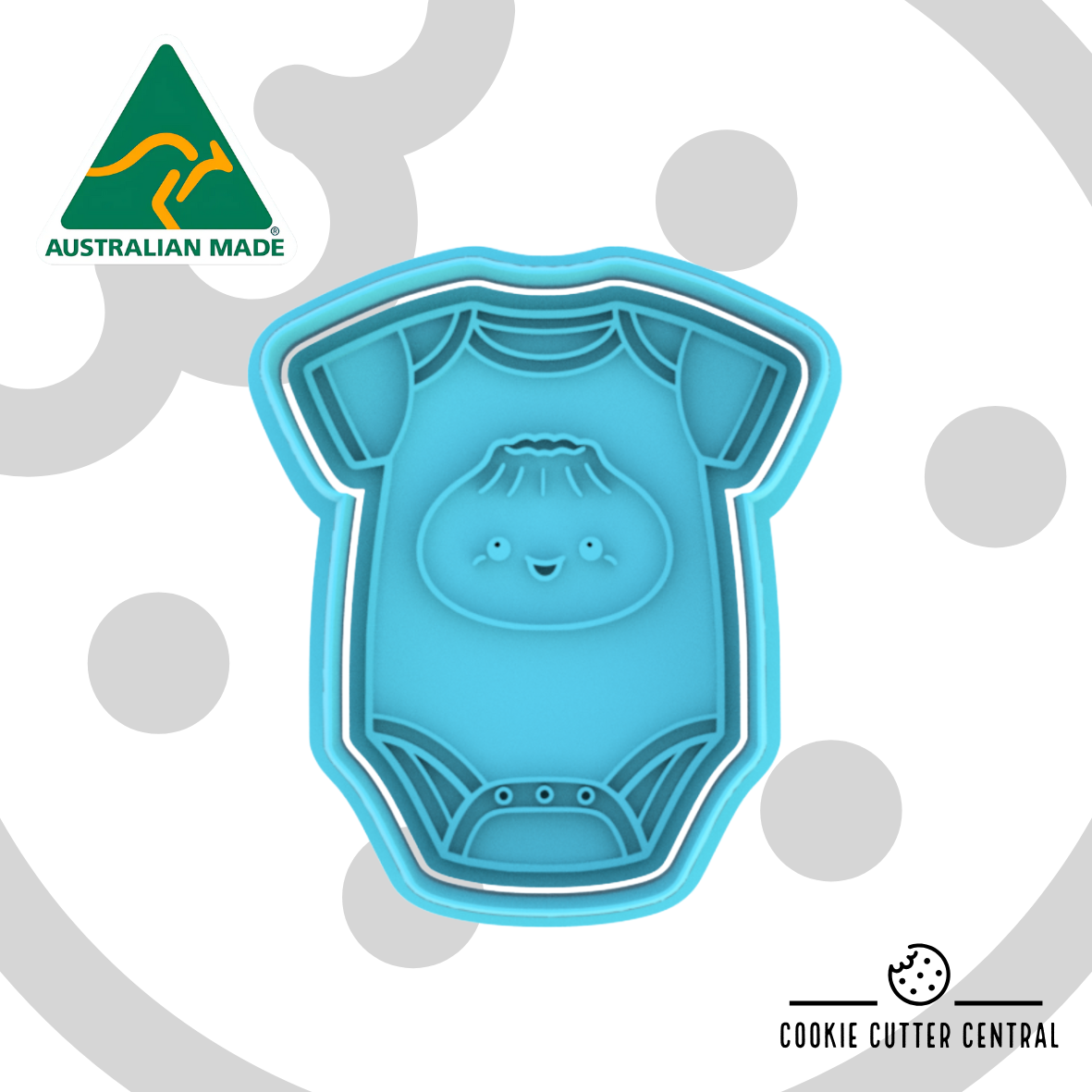Dumpling Romper Cookie Cutter and Embosser - 7.3cm x 6.2cm