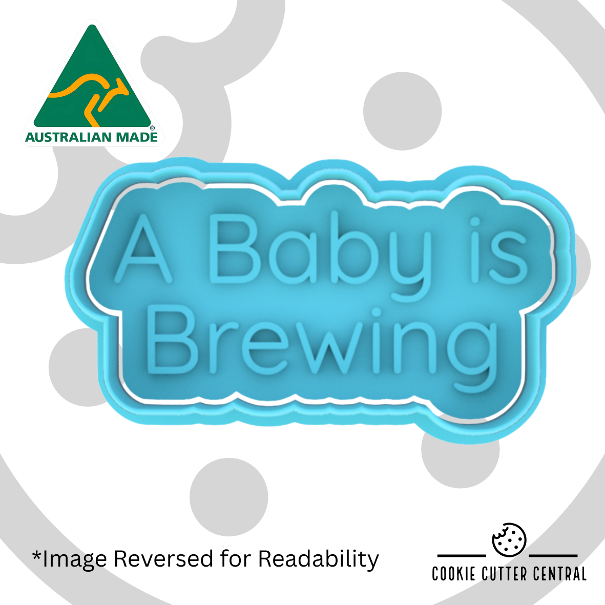 A Baby is Brewing Cookie Cutter and Embosser - 4.6cm x 8.9cm