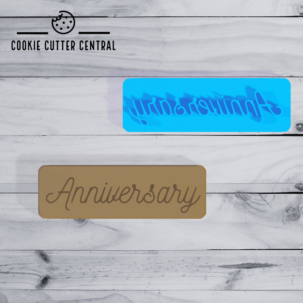 Anniversary Fondant Stamp - 8cm