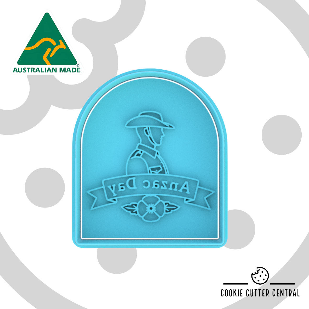 Anzac / Remembrance Day Theme Arch Cookie Cutter and Embosser - 7.6cm x 6.5cm