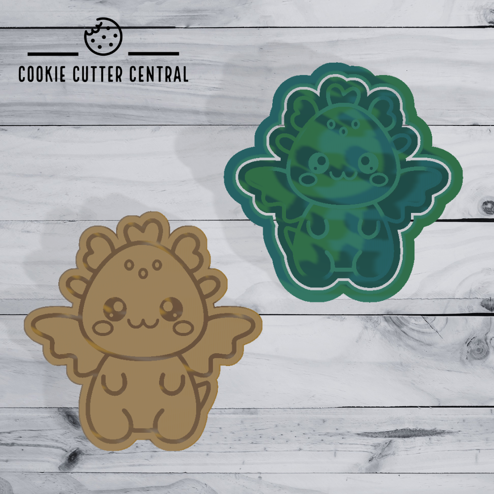 Baby Dragon Cookie Cutter and Embosser - 7.3cm x 7.3cm