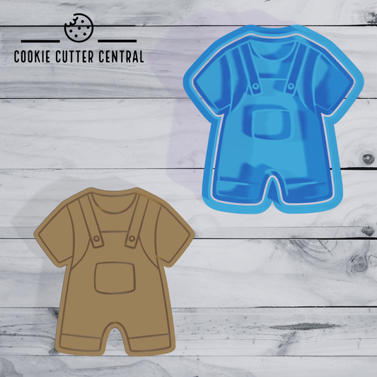 Baby Overalls Cookie Cutter and Embosser - 8.1cm x 7.7cm
