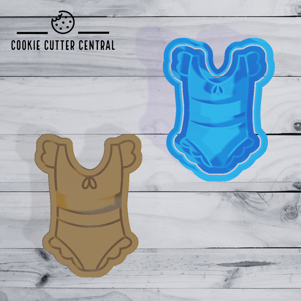 Bathers Cookie Cutter and Embosser - 7.9cm x 5.9cm