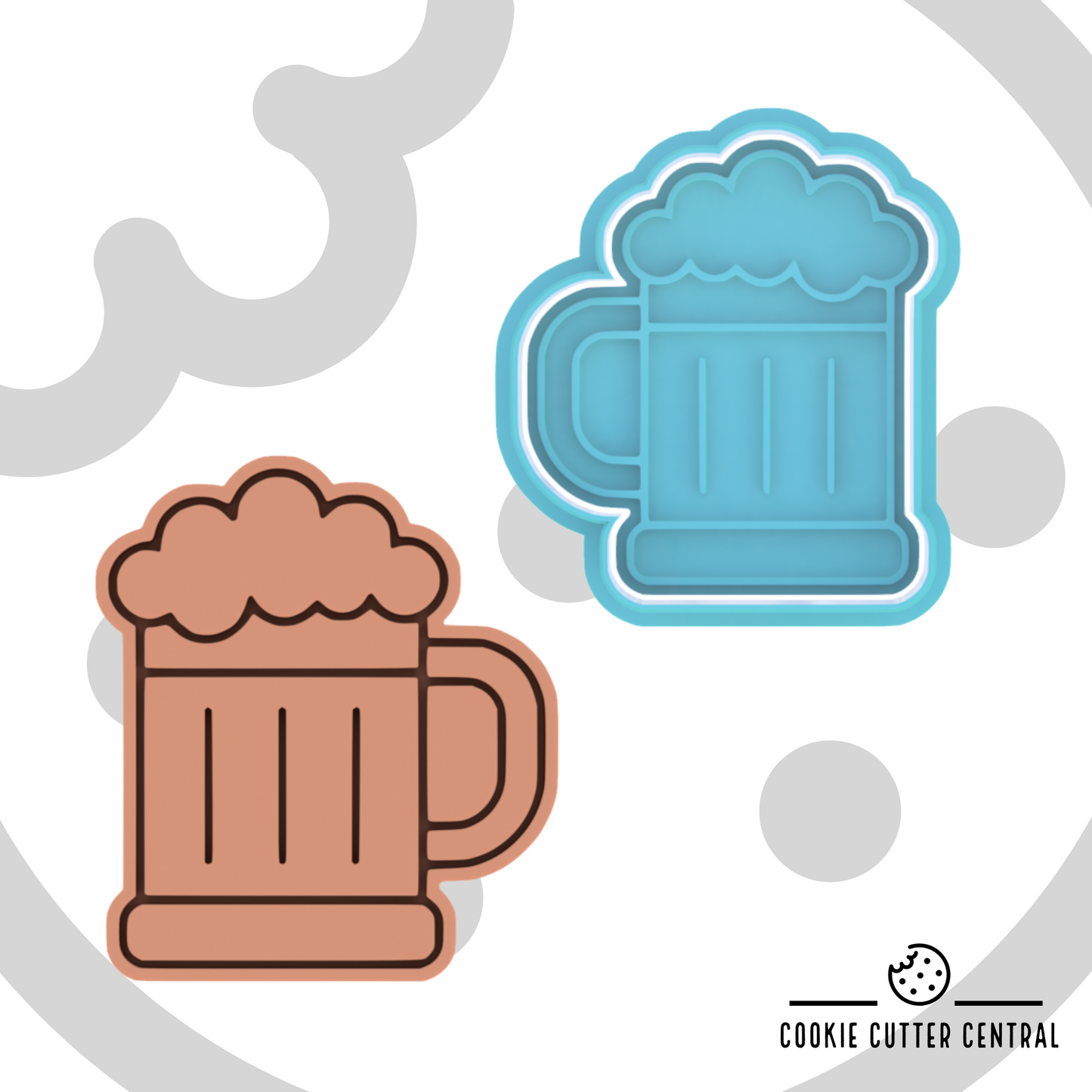 Beer Mug Cookie Cutter and Embosser - 7cm x 6.2cm
