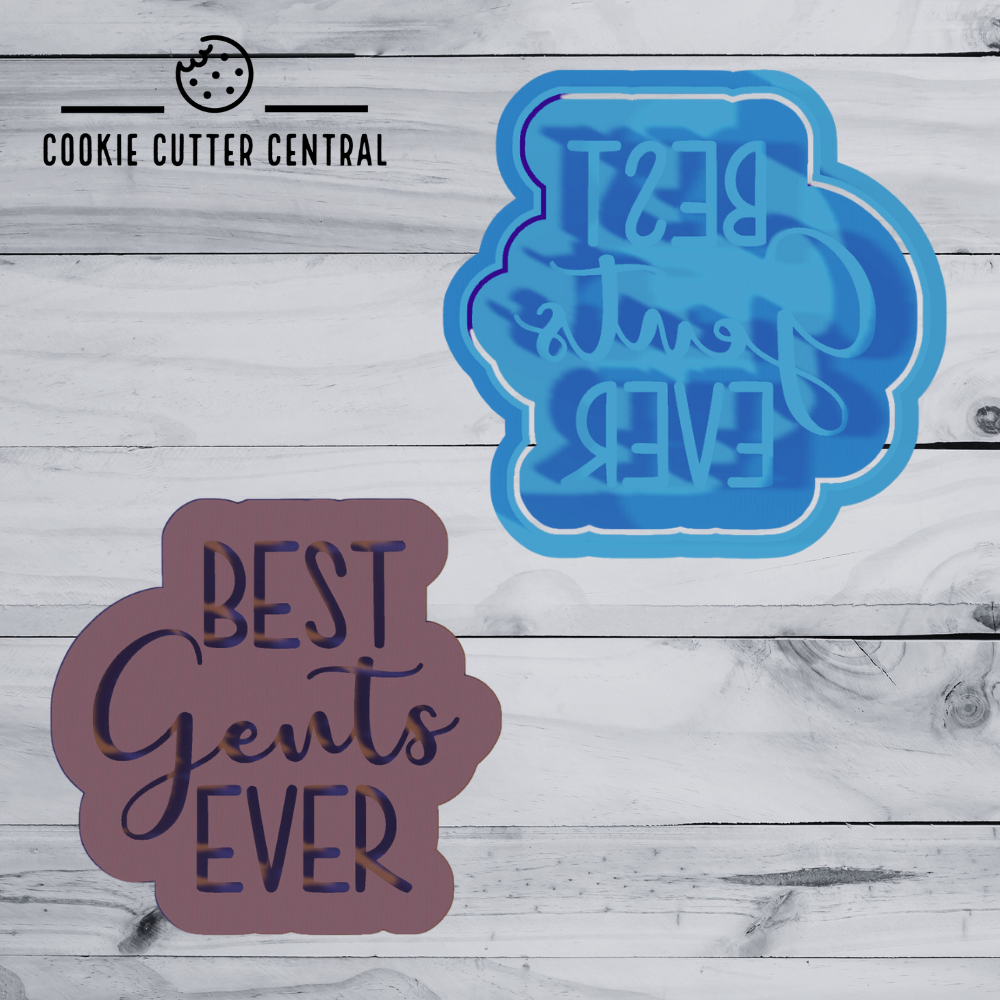 Best Gents Ever Cookie Cutter and Embosser - 7.4cm x 7.7cm