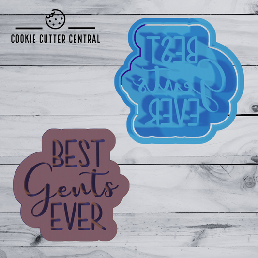 Best Gents Ever Cookie Cutter and Embosser - 7.4cm x 7.7cm