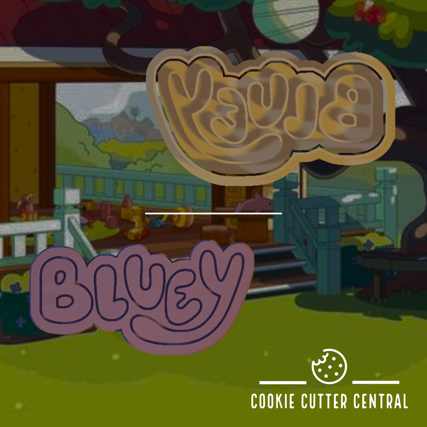 Bluey Logo Cookie Cutter and Embosser - 4.8cm x 9.3cm