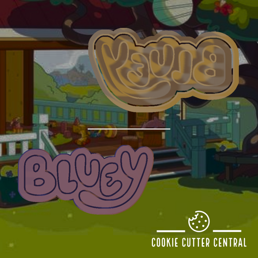 Bluey Logo Cookie Cutter and Embosser - 4.8cm x 9.3cm