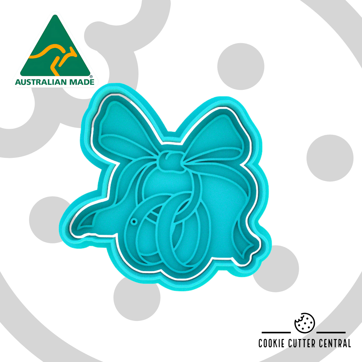Bow with Rings Cookie Cutter and Embosser - 7cm x 7.2cm