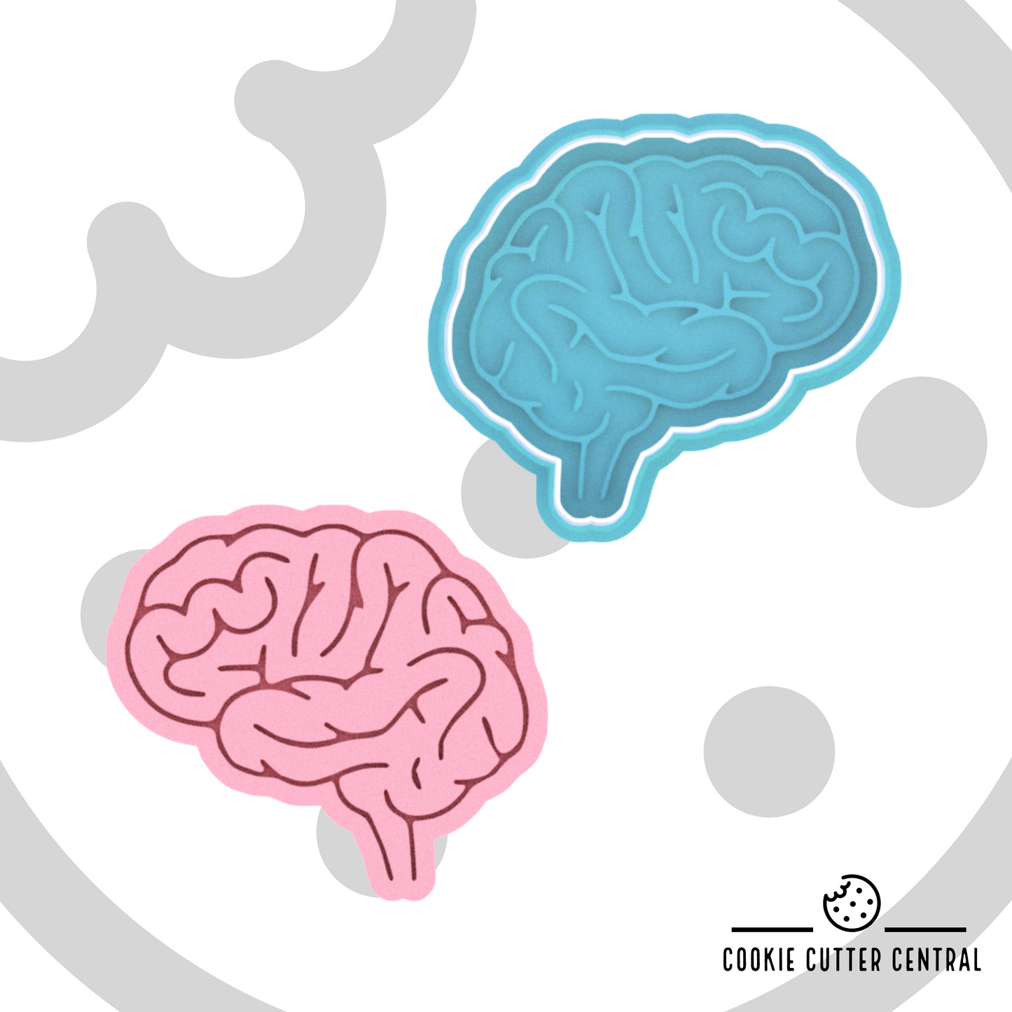 Brain Cookie Cutter and Embosser - 7.7cm x 8.6cm