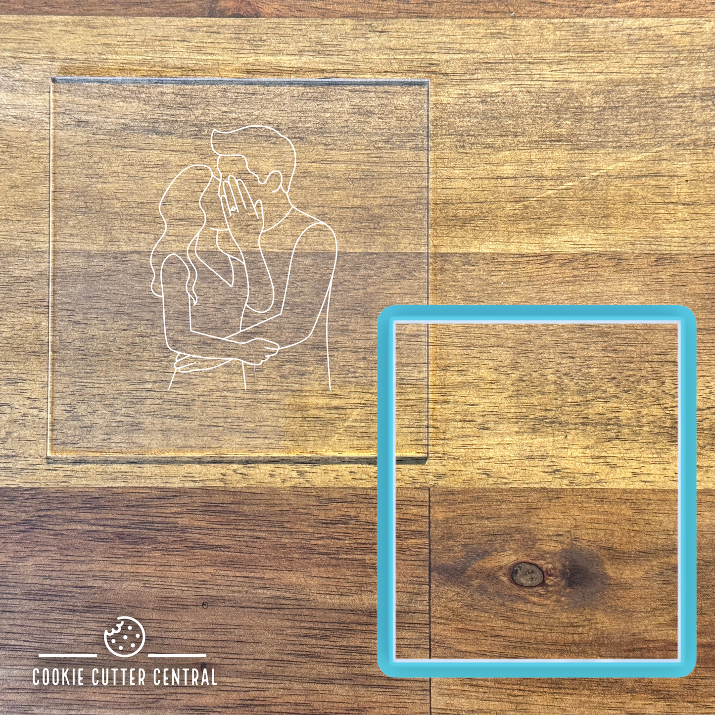 Bride and Groom Cookie Cutter and Acrylic Debosser Set
