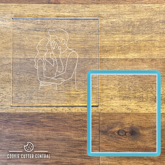 Bride and Groom Cookie Cutter and Acrylic Debosser Set