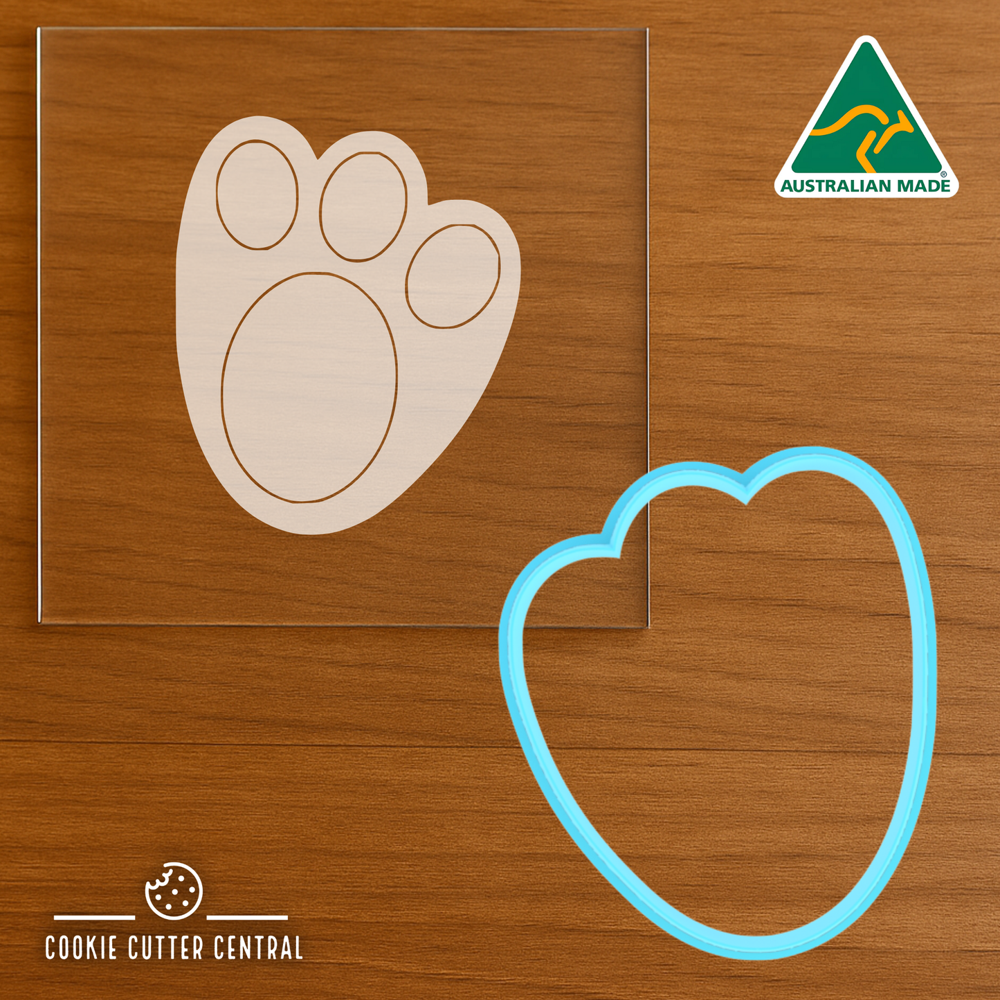 Bunny Paw Print Cookie Cutter and Debosser - 8cm x 6.7cm