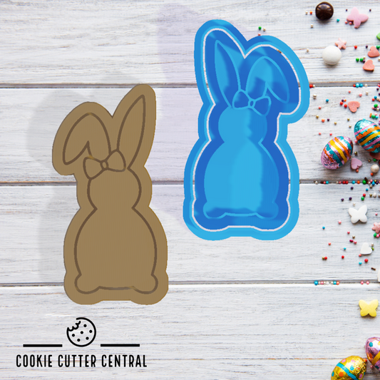 Bunny with Bow Cookie Cutter and Embosser - 9.2cm x 4.9cm