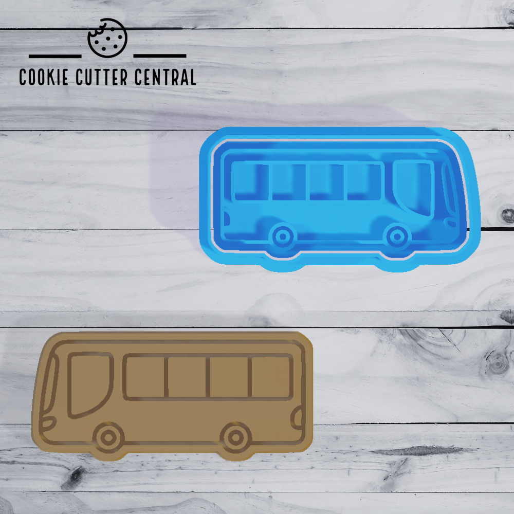 Bus Cookie Cutter and Embosser - 4.0cm x 8.8cm