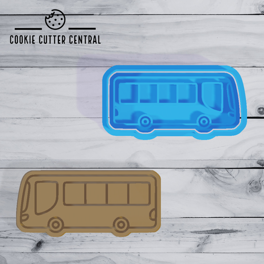 Bus Cookie Cutter and Embosser - 4.0cm x 8.8cm