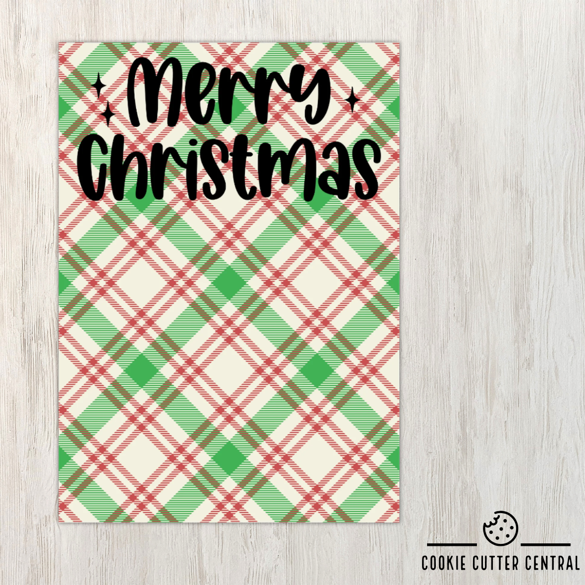 Merry Christmas Plaid Cookie Backing Cards – Pack of 10