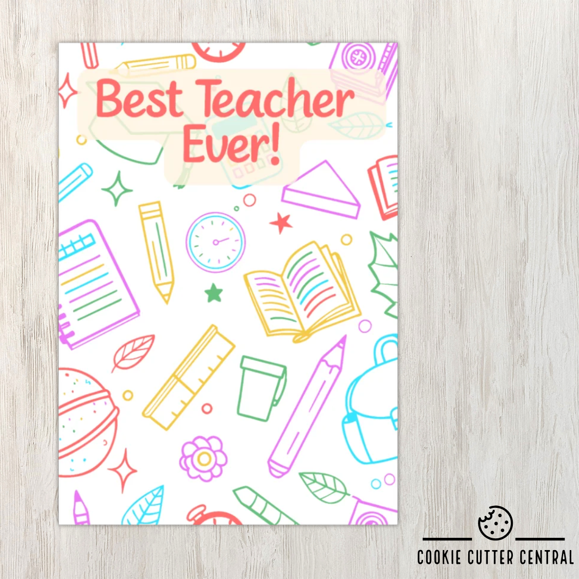 Best Teacher Ever Cookie Backing Cards – Pack of 10
