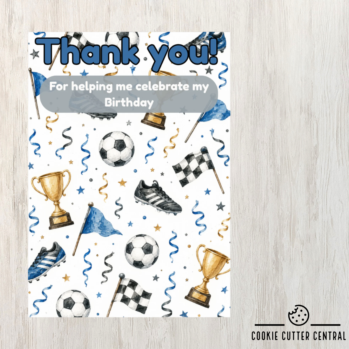 Soccer Thank You Cookie Backing Cards – Pack of 10