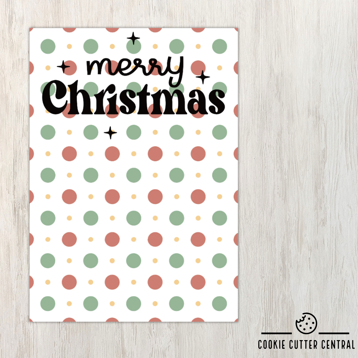 Merry Christmas Polka Dot Cookie Backing Cards – Pack of 10