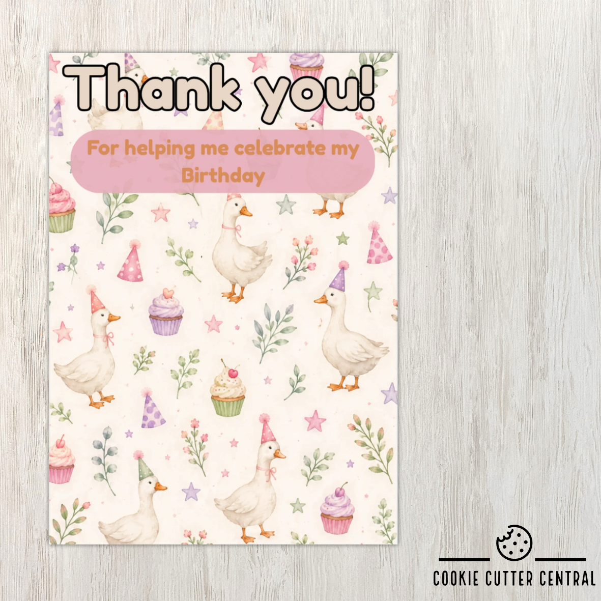 Party Goose Pink Thank You Cookie Backing Cards – Pack of 10
