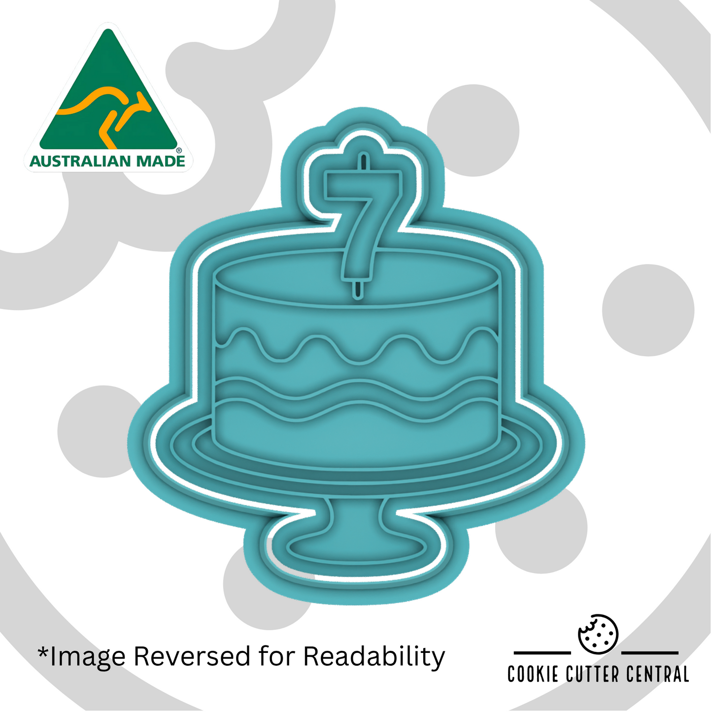 Cake with Number Seven Candle Cookie Cutter and Embosser - 7.8cm x 7.1cm