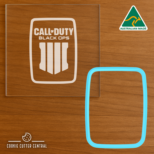 Call of Duty Black Ops Logo Cookie Cutter and Acrylic Debosser - 7.5cm x 5.5cm