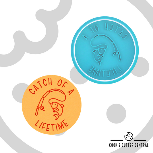 Catch of a Lifetime Cookie Cutter and Embosser - 7.5cm Round