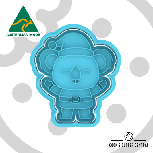 Christmas Koala Cookie Cutter and Embosser - 7.5cm x 6.5cm