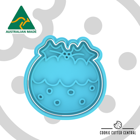 Christmas Pudding Cookie Cutter and Embosser - 7.6cm x 7.4cm