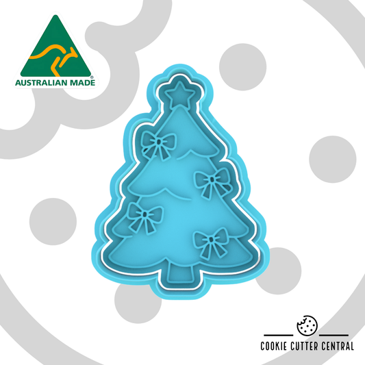 Christmas Tree with Bows Cookie Cutter and Embosser - 8.8cm x 6.4cm
